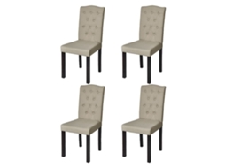 Vidaxl Cadeiras De Jantar 4 Pcs Tecido Cor Camel