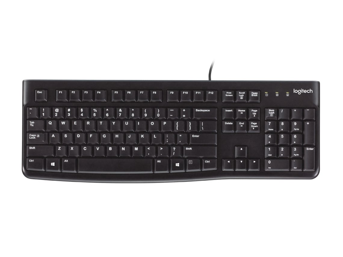 Teclado com fio LOGITECH K120 Usb Qwerty Inglês Reino Unido Teclado Preto