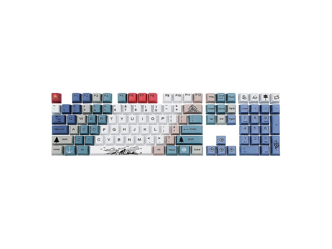 Pbt Dye Subbed Mountaineering 108keys Oem Profile Opaco Keycaps Do Eixo Satélite