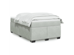 Vidaxl Cama Boxspring Com Colchão 120x190 Cm Veludo Cinzento-claro