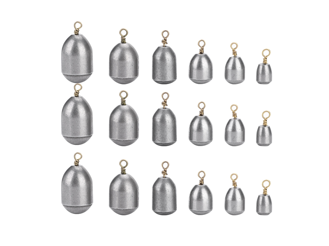 Conjunto 18p Sinkers de Pesca Ecológicos com Caixa