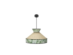 Luminária Pendente Constantinopla, Ø50cm, Altura Regulável, 1xe27 , Bege E Verde Fabrilamp (lâmpada Não Incluída)