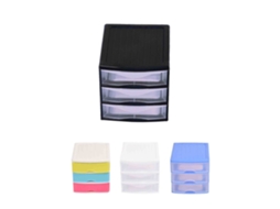 Cajonera Guadiana Multiusos - Torre Sobremesa Organizador Negro 3 Cajones