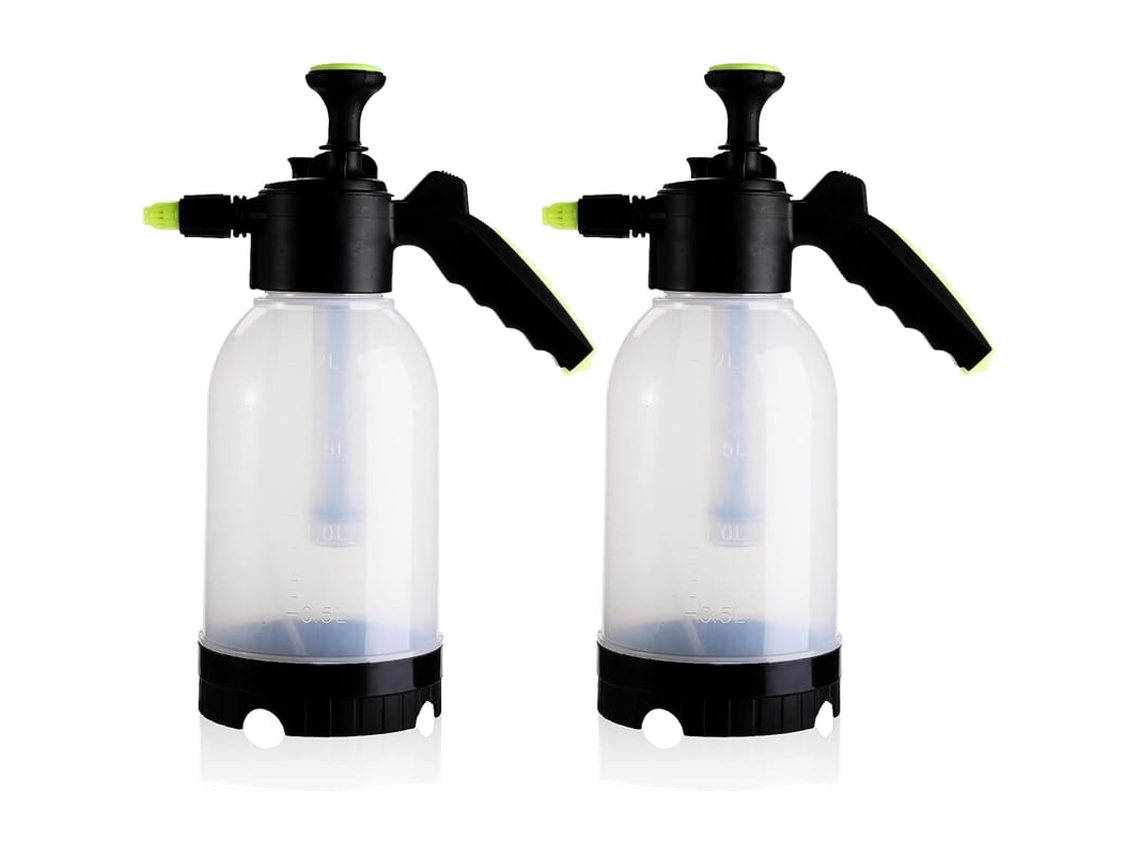 2 Pack 2l Pulverizador Manual De Jardim Com Válvula De Segurança E Bico Ajustável Para Jardim E Limpeza