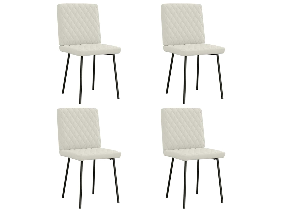 Vidaxl Cadeiras De Jantar 4 Pcs Veludo Cor Creme