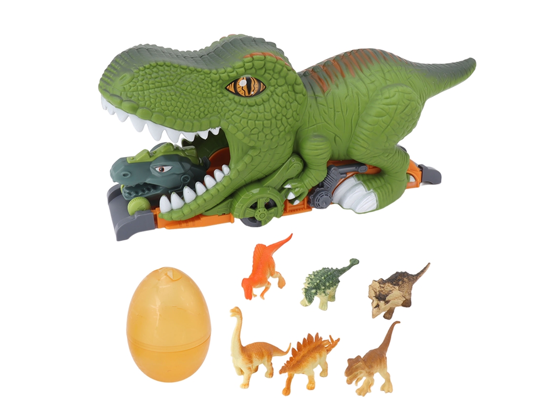 Primerox brinquedo Pista de Corrida Dinossauros Túnel Estimula Imaginação Conjunto com Dinossauros e Ovo