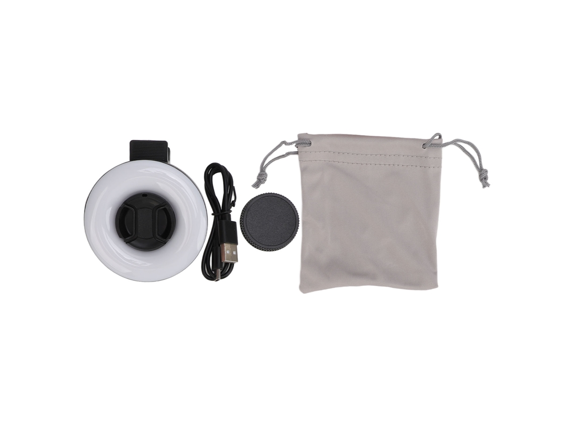 Macro Lens 15x Zoom With Led Fill Light 3 Light Modes 5 Brightness Levels Usb 200mah Phone Macro Lens With Clip For Eyelash Jewelry Photography Black
