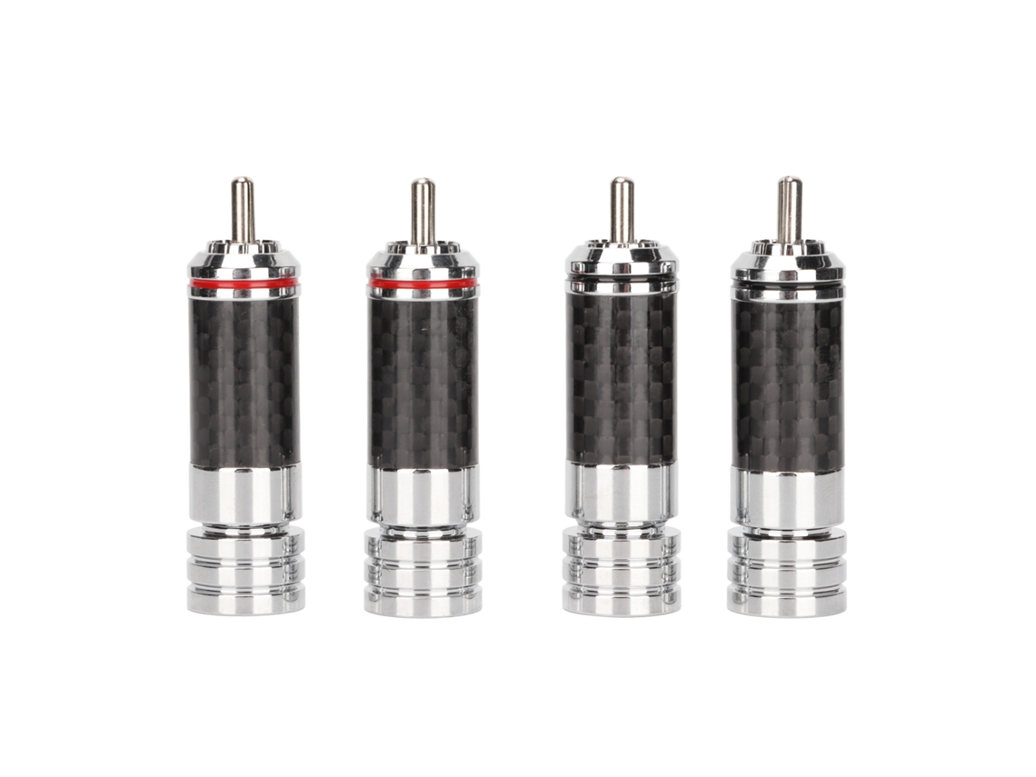 Aetheria 4pcs Conectores de Cabo Rca Cromado para Equipamento de Alto falante com Diâmetro de Fio 9mm
