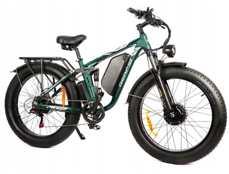 Bicicleta Elétrica Com Motor Duplo Gerpsi Dp2603 Verde 3000w 48v 25ah 55km/h