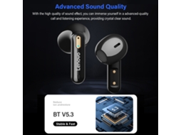 Fones De Ouvido Sem Fio Lenovo Lp6pro Headphones Bt5.3 Estéreo Hifi Caixa De Carregamento De 300mah