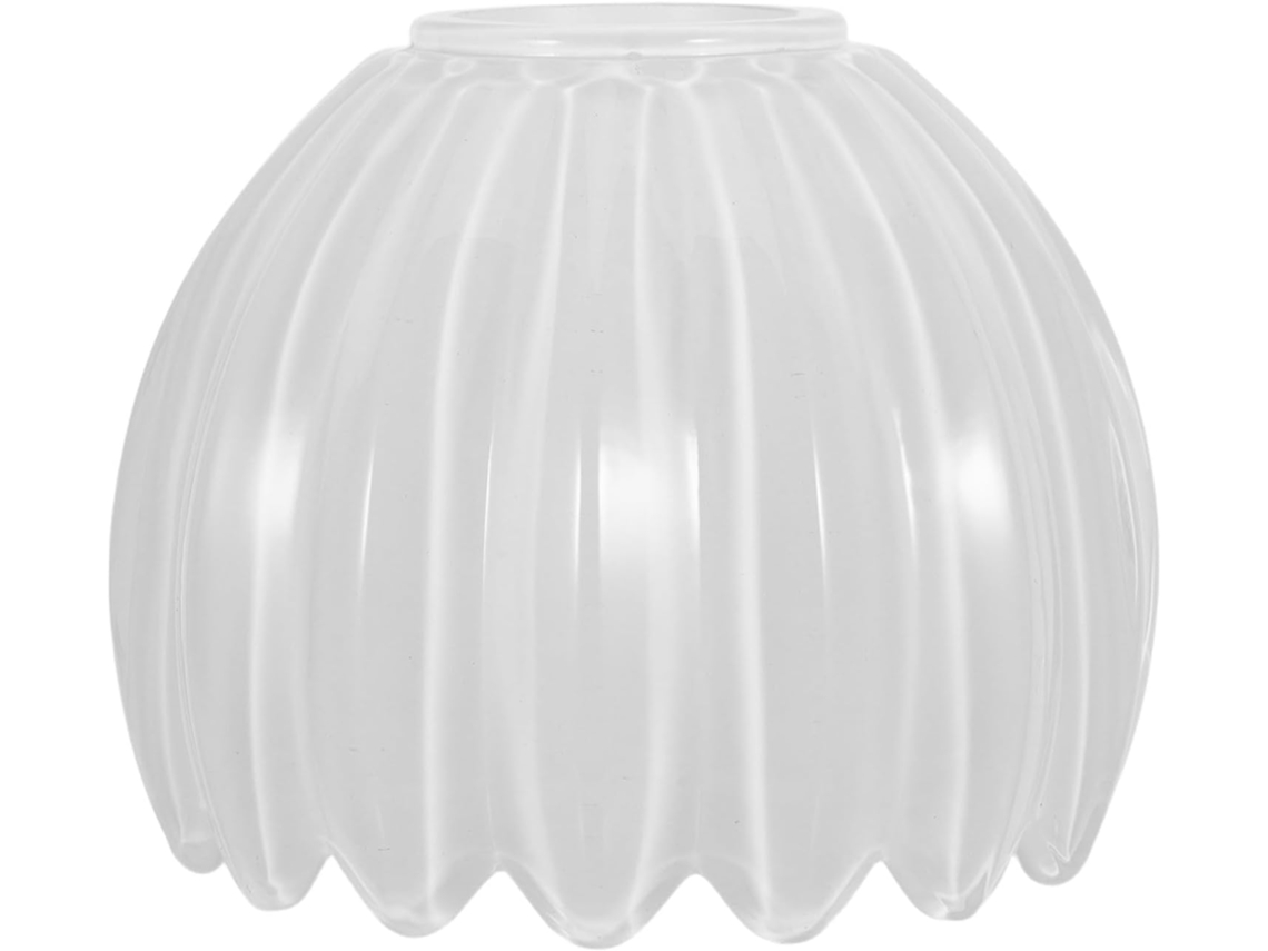 Cúpula Tulipa em Vidro Branco Opalino para Lâmpada E27, Acabamento Liso, Perfil Compacto para Parede e Lustre SFUSHOS