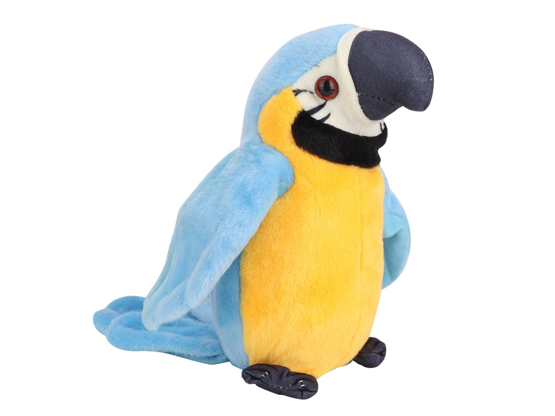 Ats brinquedo de Pelúcia Papagaio Elétrico Divertido para Aprendizagem e Gravação Educativa para Crianças (azul)