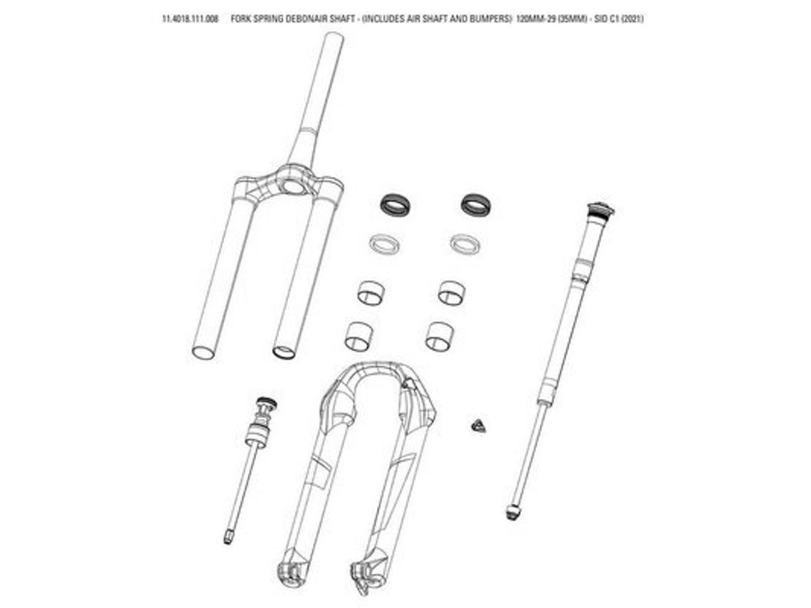 Kit de pistão de garfo Rockshox Sid C1 2021 Dba 100mm 2935mm