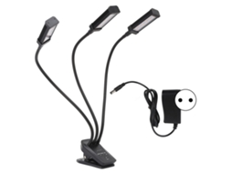 Luz De Crescimento Led Ajustável 3 Cabeças Com Timer Eu Preto