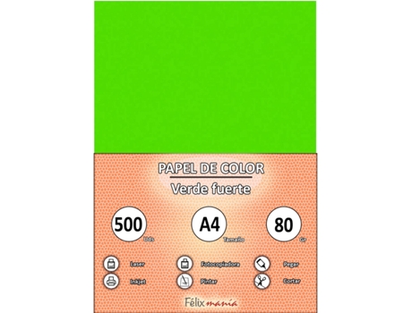 Papel 80Gr A4 Verde Forte 500 Folhas