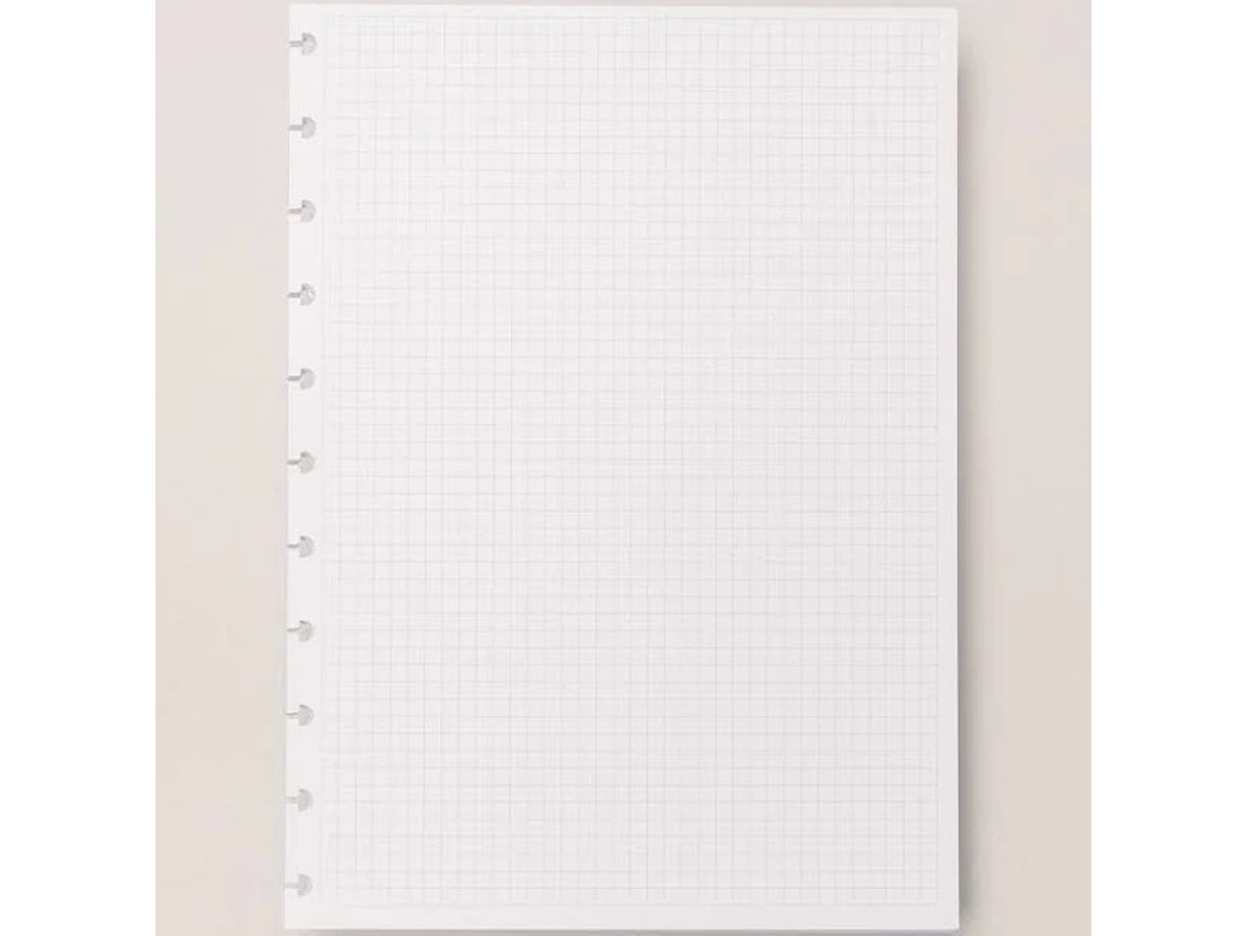 Recarga de Folhas Quadriculadas A5 para Caderno Inteligente 50 Folhas