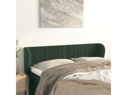 Cabeceira De Cama C/ Abas Veludo 147x23x78/88cm Verde Escuro Wsd90176 Lovely Home