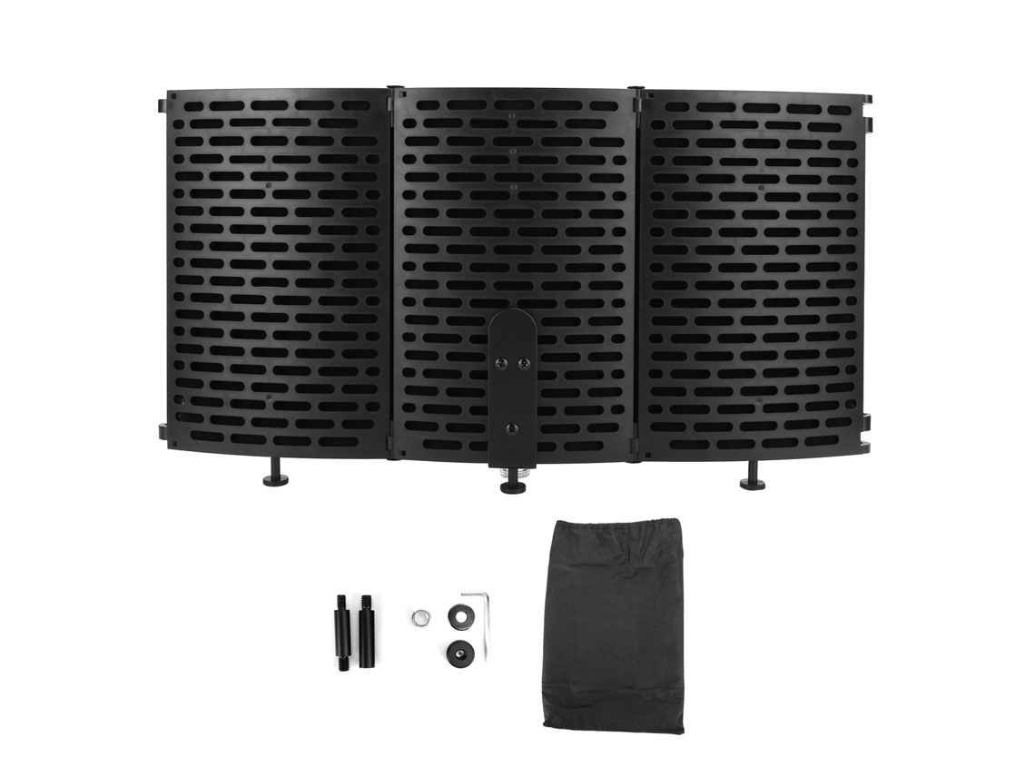 Filtro de sonido para micrófono, panel plegable, 3 capas, pantalla resistente al viento, cubierta aislante para grabación y transmisión en directo