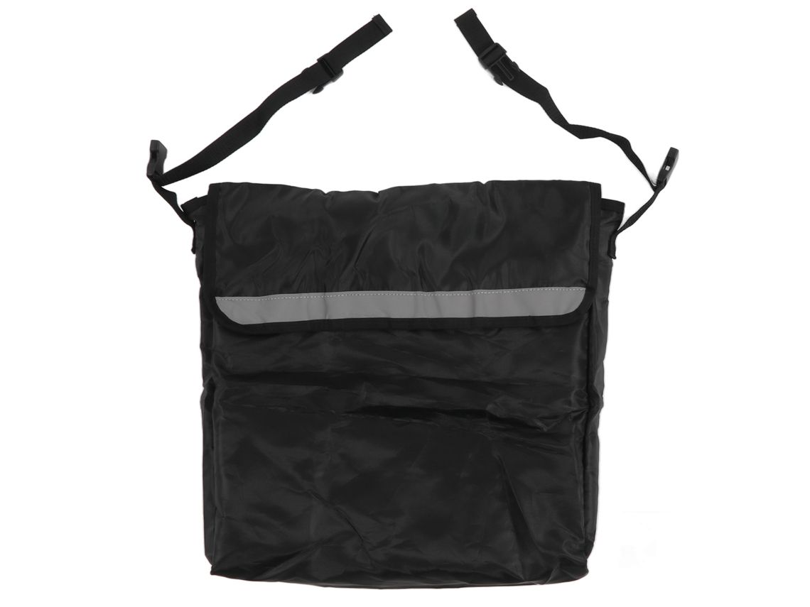Bolsa Mochila para Cadeira de Rodas com Forro de Espuma Acolchoado e Faixas Reflexivas Preta S/MARCA