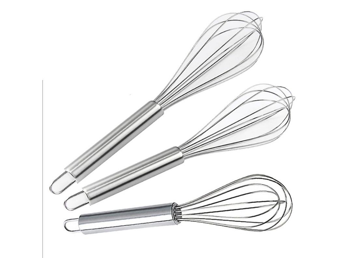 Batidor de Cozinha de Aço Inoxidável Profissional, Batidor Manual para Misturar e Bater Ovos, Massa e Molhos