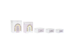 Conjunto de 5 Cestos de Roupa Suja em Paulownia Branca, 40x30x55cm ALEXANDRA HOUSE LIVING