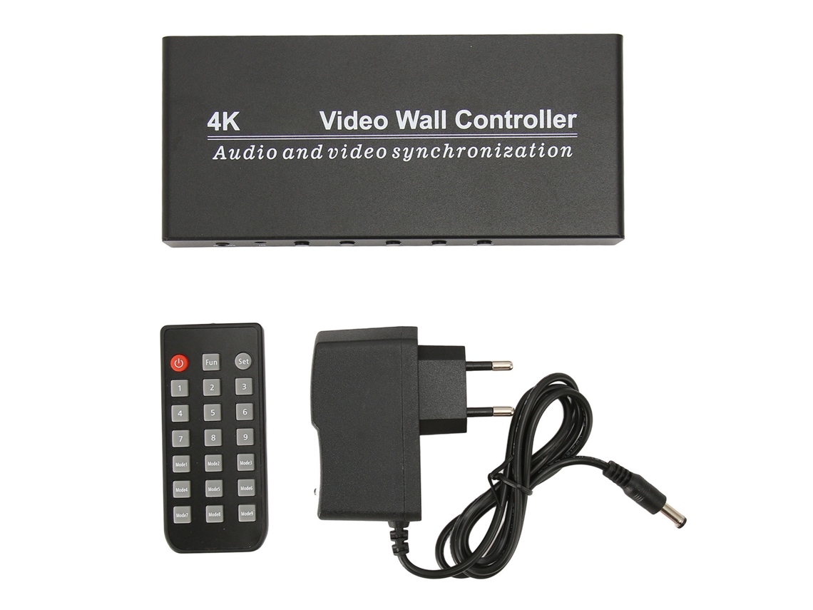 Aetheria controlador de Parede de Vídeo 4k 30hz 1 Entrada 4 Saídas 9 Modos Processador com Controle Remoto