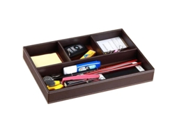 Organizador De Cajones Valet Trays De Cuero Pu Para Hombre Con 4 Compartimentos Para Mesita De Noche Y Escritorio