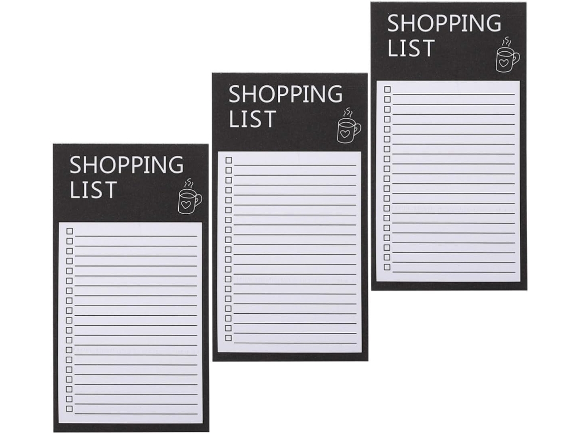 Bloco De Notas Em Papel Preto Para Lista De Cursos Magnéticos 3 Livres Folhas Destacáveis Bavure