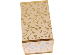 Tecido Dourado Macio e Resistente para um Candeeiro de Mesa com Design Simples e Delicado, Ideal para Iluminação de Sala de Estar. SFUSHOS