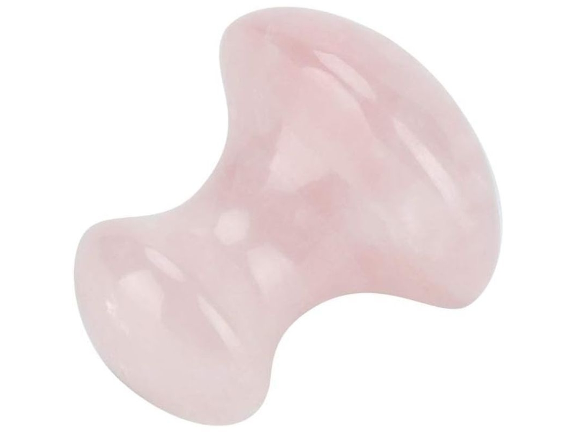 Pedra De Massagem De Quartzo Rosa Natural Em Forma De Cogumelo Para Massagem Facial