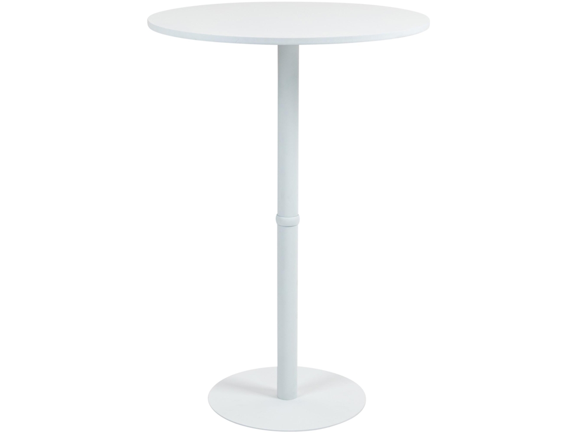 Mesa De Bar Redonda Hereford Branco/ Branco. 75 Cm