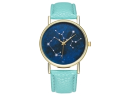 Relógio de Quartzo Feminino Estilo Vintage Simples de Moda com Pulseira de Couro Pu (verde Menta)