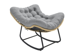 Cadeira Balanço Jardim com almofada, até 120kg, cinza QINGYU TECH (87x110x70cm)