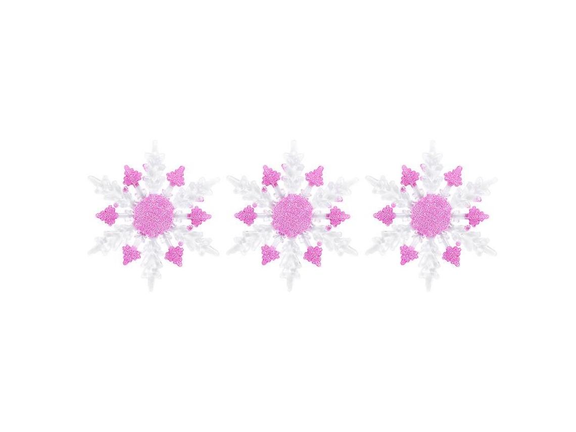 3 Peças de Enfeites de Árvore de Natal de Floco de Neve ALLINLESS