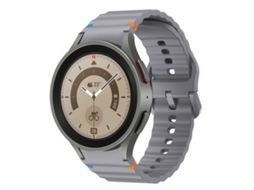 Bracelete para Samsung Galaxy Watch 5 Pro Silicone Costurado com Padrão de Onda Cinza Escuro XIAOMOYU