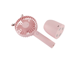 Ventoinha Portátil Laxiscreed Rosa, Elétrica Mini Recarregável, Ideal Para Mesa E Uso Manual