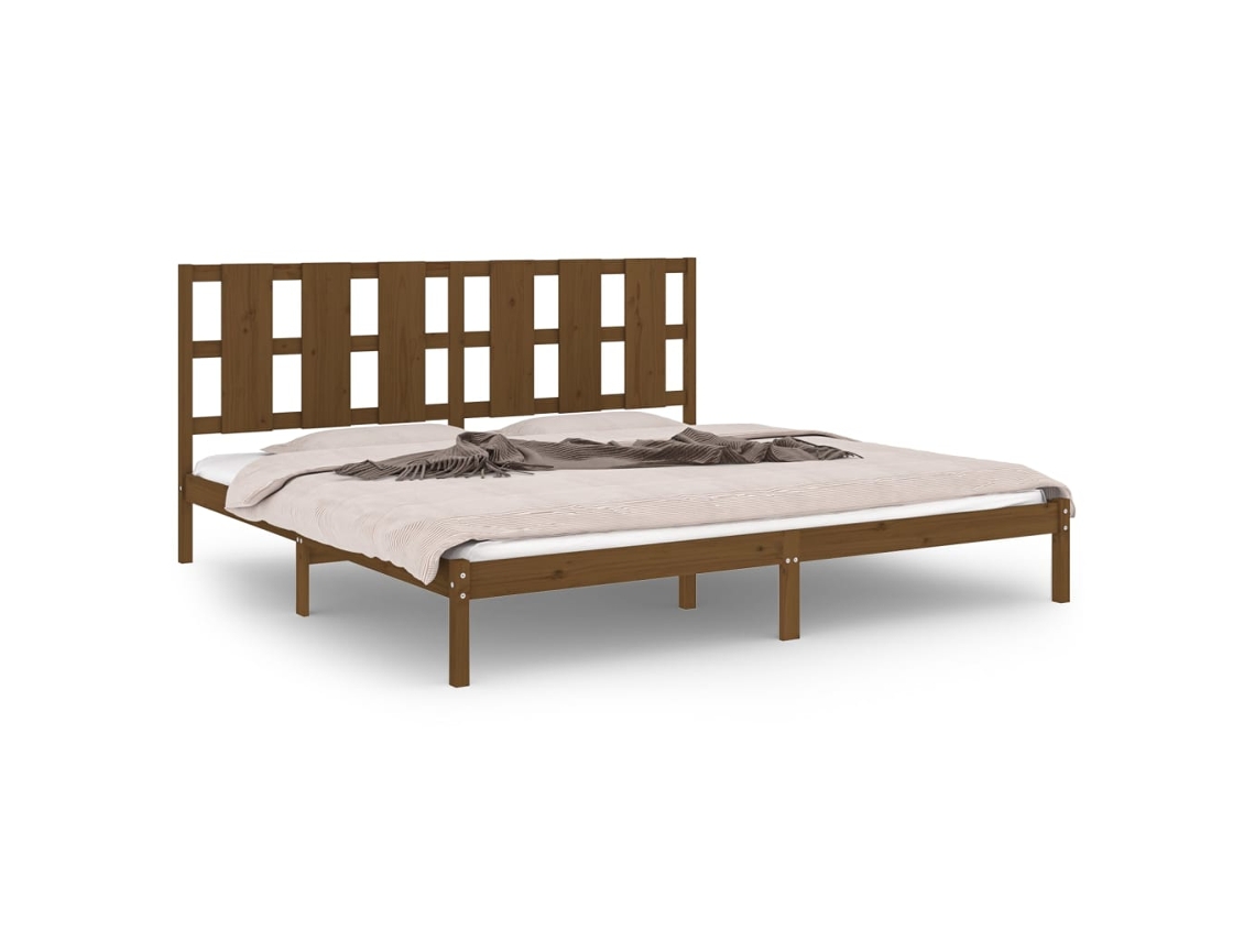 Bed Frame, Bed Frames Vidaxl Marrom Madeira De Pinho (200 X 200 Cm)