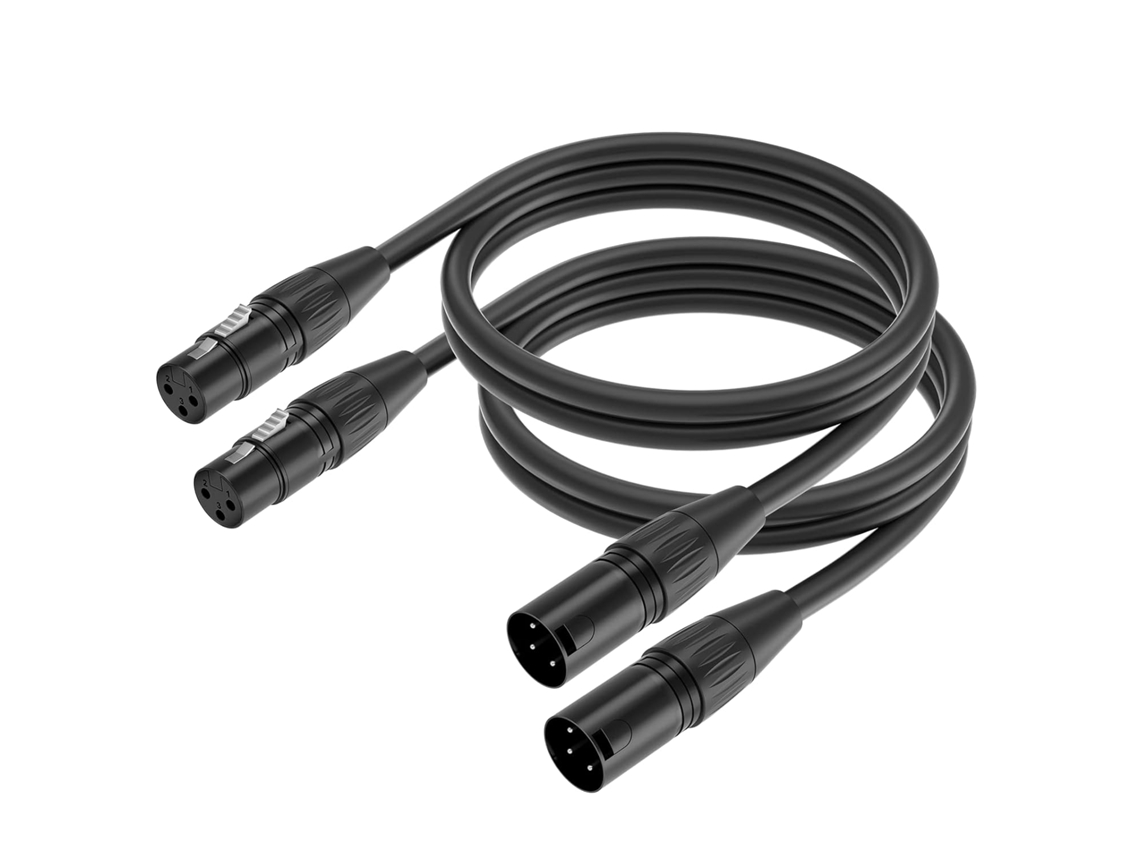 Cabo de microfone fêmea XLR de 2 peças Slowmoose de 3 m (cobre sem oxigênio)