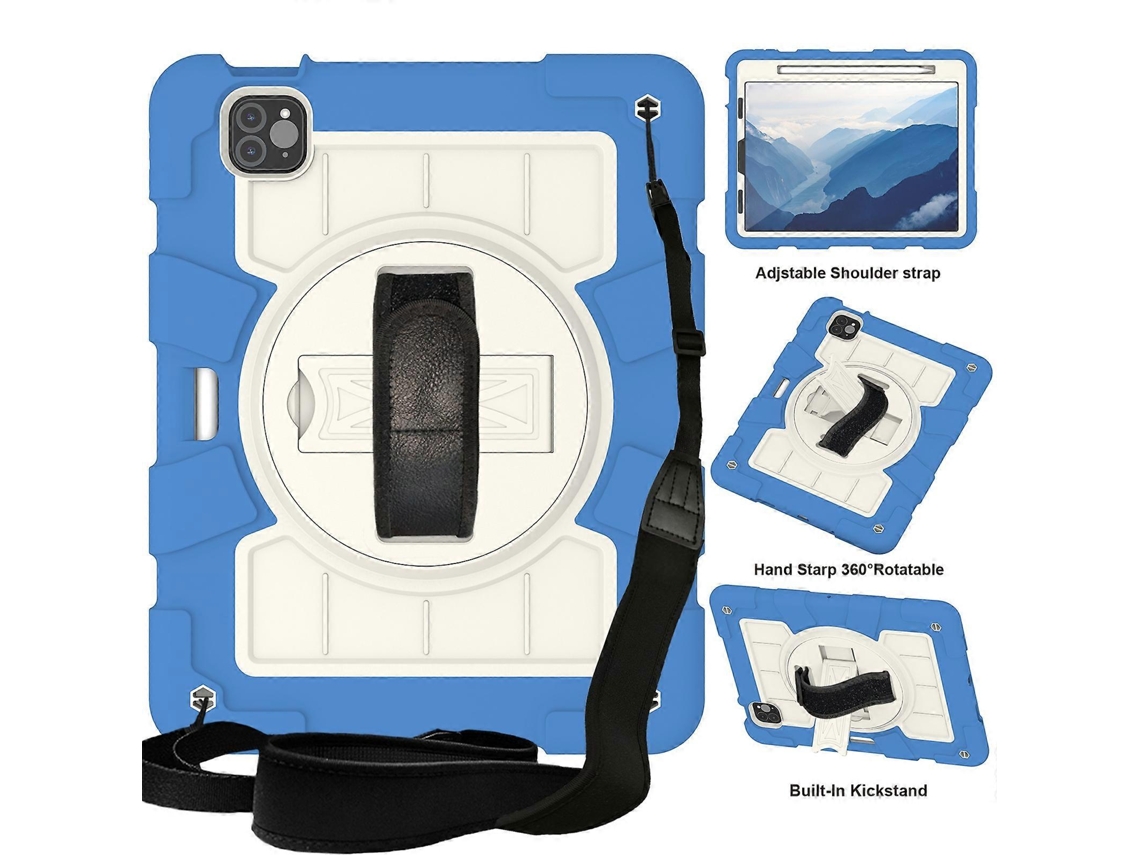 Capa de silicone híbrida à prova de choque Webake para tablet com alça de ombro