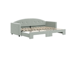 Sofá-cama com gavetão VIDAXL Cinzeto Veludo (80x200 cm)