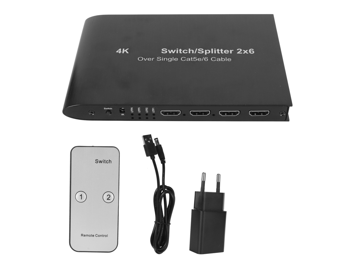 Switch HDMI Matrix, 2 entradas, 6 saídas, 4K