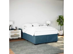 Vidaxl Estrutura De Cama 140x190 Cm Veludo Azul