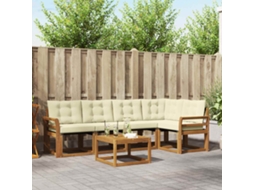 Vidaxl Conjunto De Sofás Para Exterior 6 Unid. Natural E Creme