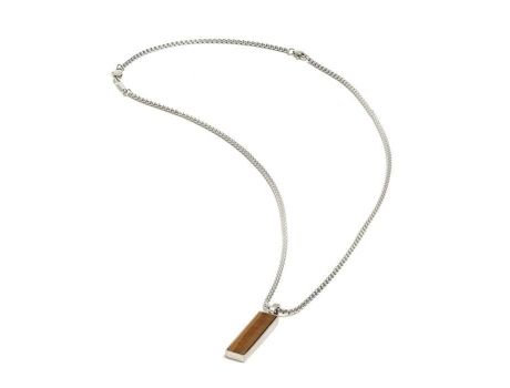 Colar Gemini Galli Aço Inoxidável Olho de Tigre 54 cm