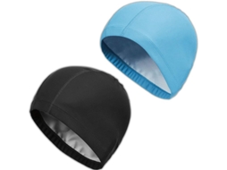 2026-2 Gorros De Natação Para Adultos Feitos De Pu Macio E Poliéster, Protetores Do Cabelo, Para Homens E Mulheres