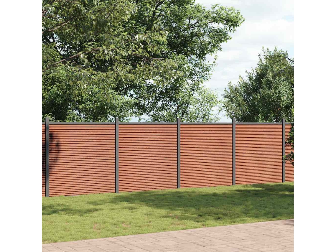 Vidaxl Painel De Vedação 1218x186 Cm Wpc Castanho