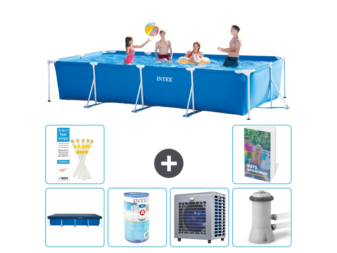 Intex Piscina Com Estrutura Retangular - 450x220x84 Cm - 7-peças S29