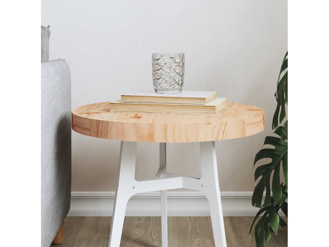 Vidaxl Tampo De Mesa Redondo Ø40x3 Cm Madeira De Pinho Maciça