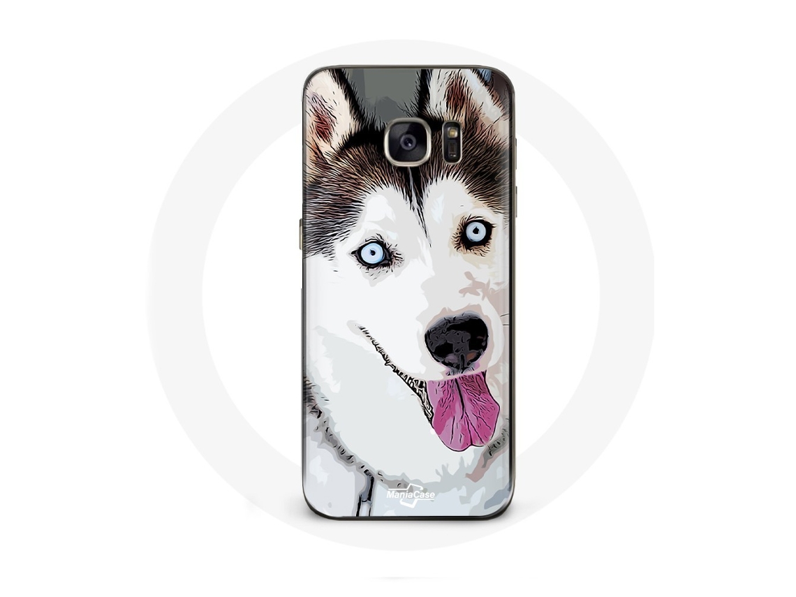 Capa para Samsung Galaxy S6 Husky Siberiano Branco Olhos Azuis