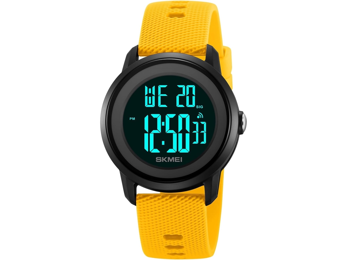 Lurelia Relógio Digital, Visor Digital, Led, Cronómetro, Alarme, Data/calendário, 12/24h, Silicone, Preto
